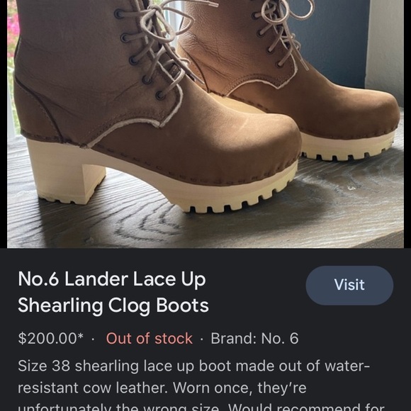 Shearling Lined Clog Boots - great condition - Picture 11 of 13